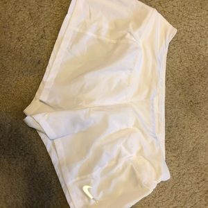 White Nike Running Shorts
